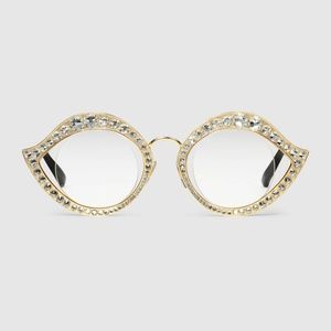 NWT Gucci Cat Eye Metal Glasses with Crystals